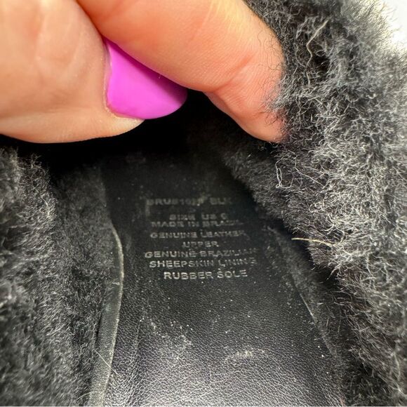 Hunter Leather Shearling Bruson Clogs 9 - Picture 4 of 11